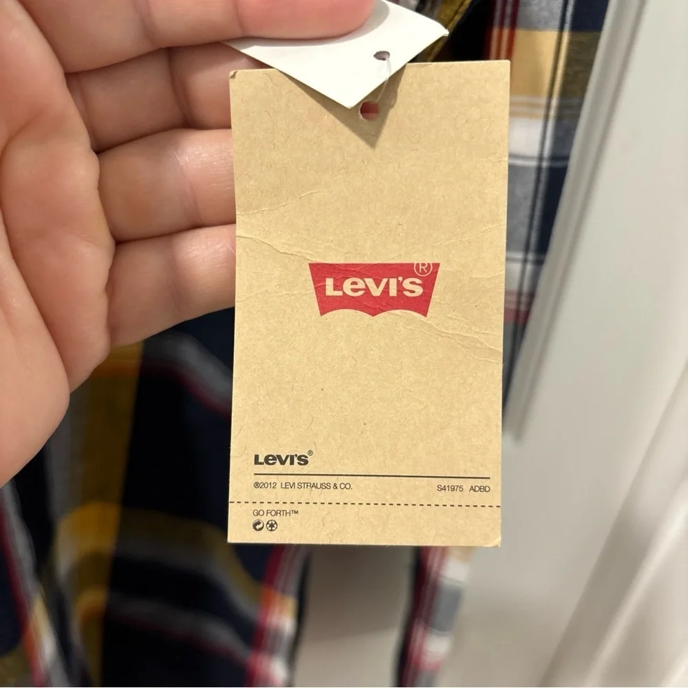 Levi’s Men’s Long Sleeve Woven Button Down Size XL Total Eclipse Plaid NWT